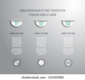 Abstract template banner with cut papers for business design, infographics, reports, progress, number options, diagram, step presentation, websites or workflow layout. Modern and clean style
