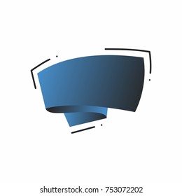Abstract template banner with ribbon. In the style of origami