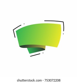 Abstract template banner with ribbon. In the style of origami