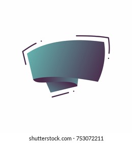 Abstract template banner with ribbon. In the style of origami