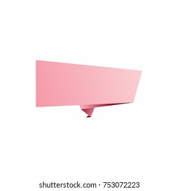 Abstract template banner with ribbon. In the style of origami