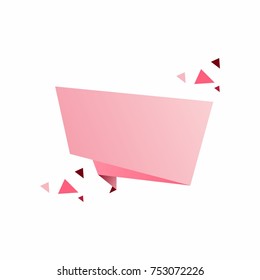 Abstract template banner with ribbon. In the style of origami