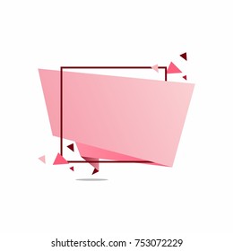 Abstract template banner with ribbon. In the style of origami