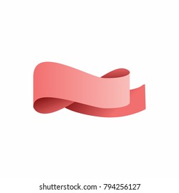 Abstract template banner with ribbon. In the style of origami