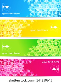 Abstract template banner with triangle pattern