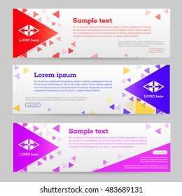 Abstract template banner with triangle pattern. Web banner with geometric shape background