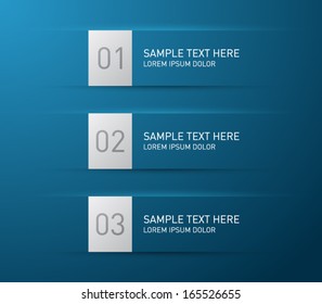 Abstract template banners with cut paper for business design, infographics, reports, number options, step presentation, progress, diagram, websites or workflow layout. Clean and modern style