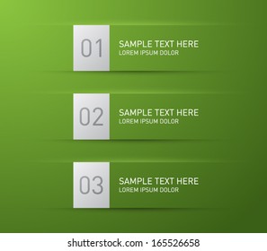 Abstract template banners with cut paper for business design, infographics, reports, number options, step presentation, progress, diagram, websites or workflow layout. Clean and modern style
