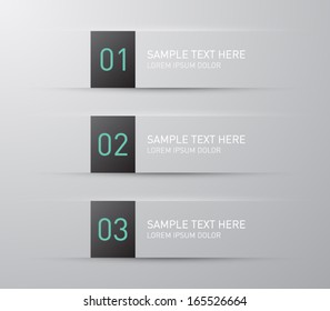 Abstract template banners with cut paper for business design, infographics, reports, number options, step presentation, progress, diagram, websites or workflow layout. Clean and modern style