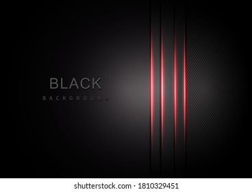 Abstract template black and gray gradient layer and shadow with red light effect and diagonal lines with copy space for text. Modern luxury. Vector illustration