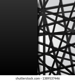 Abstract template black lines futuristic overlapping white background. Digital connection. Vector illustration