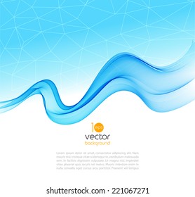 Abstract template blue background with transparent wave