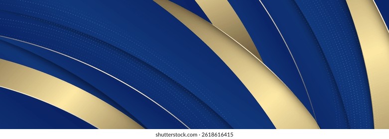 Abstract template blue geometric diagonal background with golden line.vector eps10