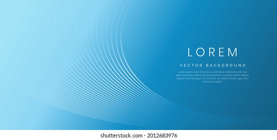 Abstract template blue gradient background with curved lines light elegant with space for your text. Vector illustration