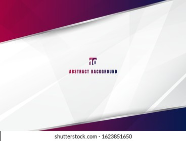 Abstract template blue and pink diagonal overlapping layers background with with silver line decoration on white background. technology futuristic concept. You can use for brochure cover design