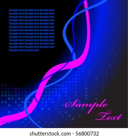 Abstract template with blue and purple lines. Vector