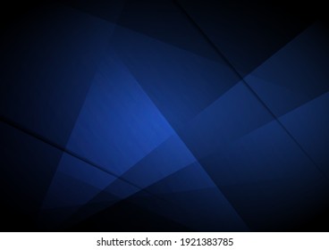Abstract template blue triangles geometric overlapping background. You can use for ad, poster, template, business presentation. Vector illustration