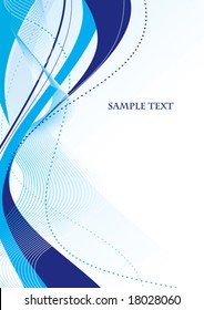 Abstract template with blue waves