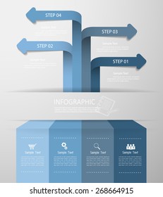 Abstract template for business design, reports, step presentation, number options, progress, workflow layout or websites.