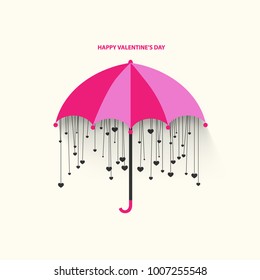 Abstract Template with Clean Minimal Style. Modern Graphic/Design Elements. Umbrella with Hearts for Valentine's Day Layout/Design Cover Background
