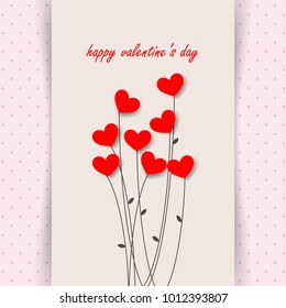 Abstract Template with Clean Minimal Style. Modern Graphic/Design Elements. Paper/Card Heart for Valentine's Day Layout/Design Cover Background