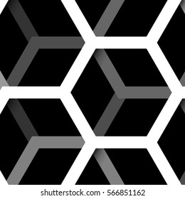 Abstract Template with Clean Minimal Style. Modern Graphic/Design Elements. Modern Hexagon in Black Background