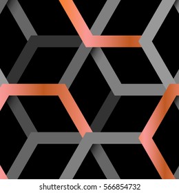 Abstract Template with Clean Minimal Style. Modern Graphic/Design Elements. Modern Hexagon in Black Background