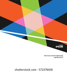 Abstract Template with Clean Minimal Style. Modern Graphic/Design Elements. Colorful and Thick Lines in Black and White and Background