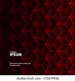 Abstract Template With Clean Minimal Style. Modern Graphic/Design Elements. Hexagon Shapes Red And Black Background