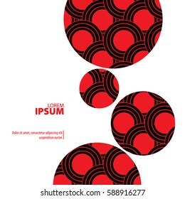 Abstract Template with Clean Minimal Style. Modern Graphic/Design Elements. Red Circles in White Background