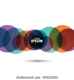 Abstract Template with Clean Minimal Style. Modern Graphic/Design Elements. Colorful Circles in White Background