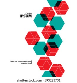 Abstract Template with Clean Minimal Style. Modern Graphic/Design Elements. Hexagon Shapes in White Background