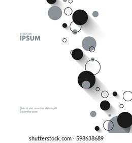 Abstract Template with Clean Minimal Style. Modern Graphic/Design Elements. Lines in Circles in White Background