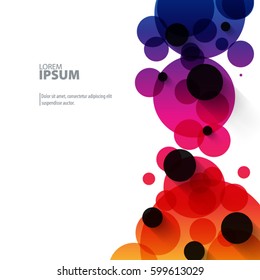Abstract Template with Clean Minimal Style. Modern Graphic/Design Elements. Colorful Circles in White Background