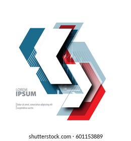 Abstract Template with Clean Minimal Style. Modern Graphic/Design Elements. Arrows in White Background