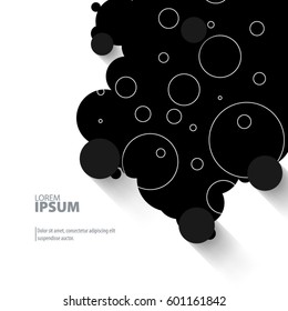 Abstract Template with Clean Minimal Style. Modern Graphic/Design Elements. Lines in Circles in White Background