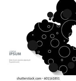 Abstract Template with Clean Minimal Style. Modern Graphic/Design Elements. Lines in Circles in White Background