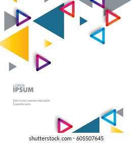 Abstract Template with Clean Minimal Style. Modern Graphic/Design Elements. Colorful Triangles in White Background
