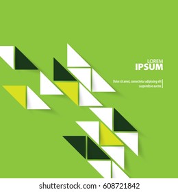 Abstract Template with Clean Minimal Style. Modern Graphic/Design Elements. Colorful Triangles in Green Background
