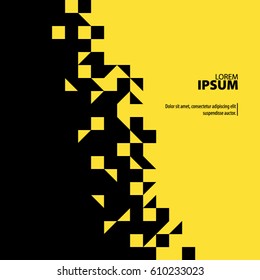 Abstract Template with Clean Minimal Style. Modern Graphic/Design Elements. Squares and Triangles in Black and Yellow Background