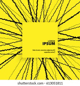 Abstract Template with Clean Minimal Style. Modern Graphic/Design Elements. Overlapping Zigzag Lines Yellow Background