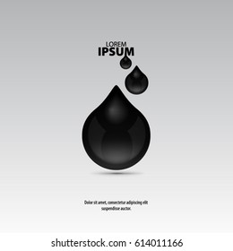 Abstract Template with Clean Minimal Style. Modern Graphic/Design Elements. Black Droplets in Gradient Background