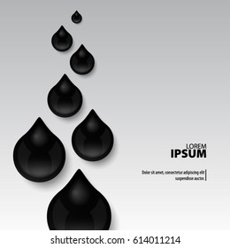 Abstract Template with Clean Minimal Style. Modern Graphic/Design Elements. Black Droplets in Gradient Background