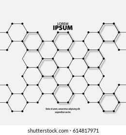 Abstract Template with Clean Minimal Style. Modern Graphic/Design Elements. Hexagon Shapes in Plain Background