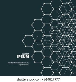 Abstract Template with Clean Minimal Style. Modern Graphic/Design Elements. Hexagon Shapes in Plain Background