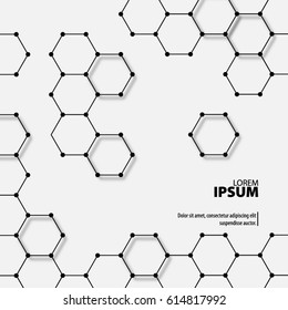 Abstract Template with Clean Minimal Style. Modern Graphic/Design Elements. Hexagon Shapes in Plain Background