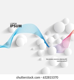 Abstract Template with Clean Minimal Style. Modern Graphic/Design Elements. Circles with Colorful Wave in White Background