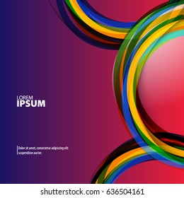 Abstract Template with Clean Minimal Style. Modern Graphic/Design Elements. Overlapping Colorful Circles in Gradient Background
