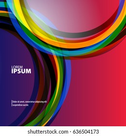 Abstract Template with Clean Minimal Style. Modern Graphic/Design Elements. Overlapping Colorful Circles in Gradient Background