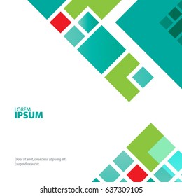 Abstract Template with Clean Minimal Style. Modern Graphic/Design Elements. Digital Squares in White Background